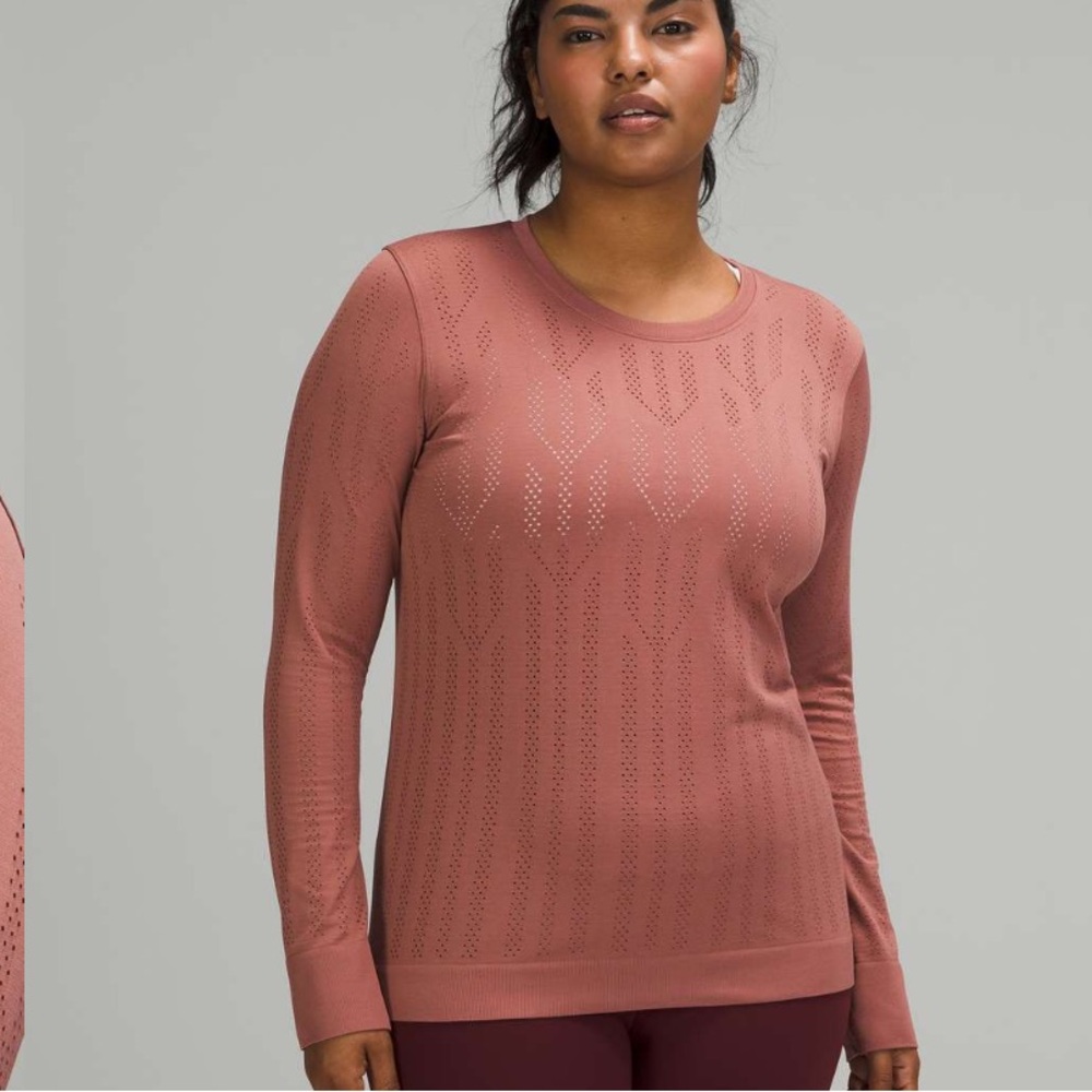 Lululemon Swiftly Breathe Long Sleeve *Fetching Lines size 4